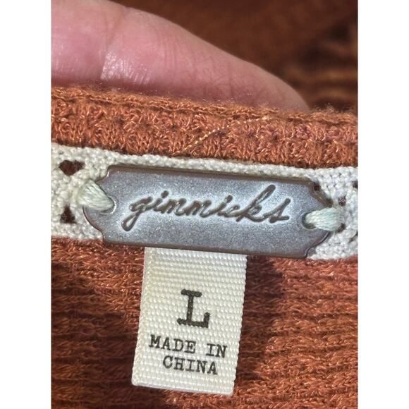 Gimmicks by BKE rust crochet maxi dress, romantic boho, festival, western - Picture 7 of 8